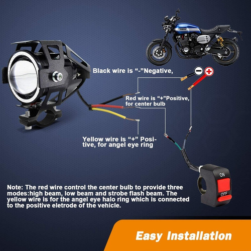 Imagen 4 de 7 de Kit Foco Led Ojo De Ángel Moto Parrilla Auto Luz Neblinero