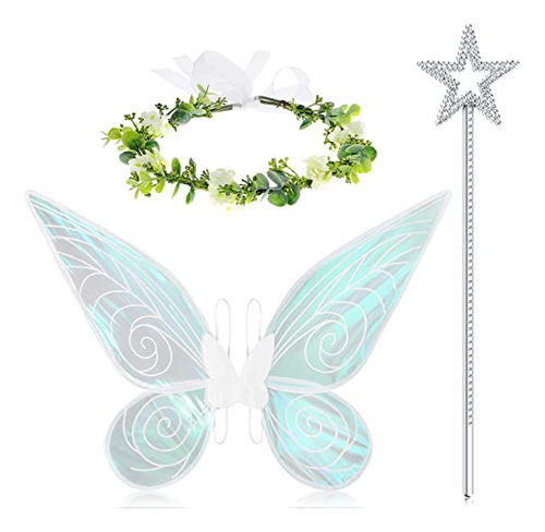 Hadas Alas Con Hada Star Wand Floral Headband Para Cnh3l