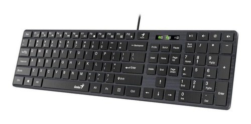 Teclado Genius SlimStar 126 QWERTY español color negro