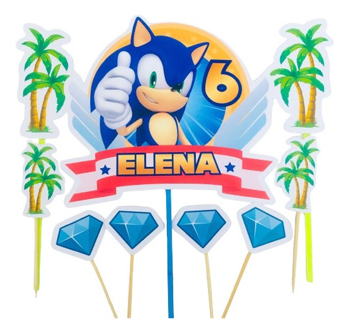 Cake Toppers Deco Torta 2d Sonic Personalizados