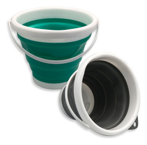 Balde Retratil Silicone Com Alça Cinza Funcional Clink