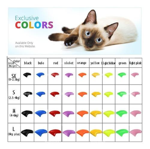 ¡ Protector De Uñas T. Xs Para Gatos Azul Nails Caps !!