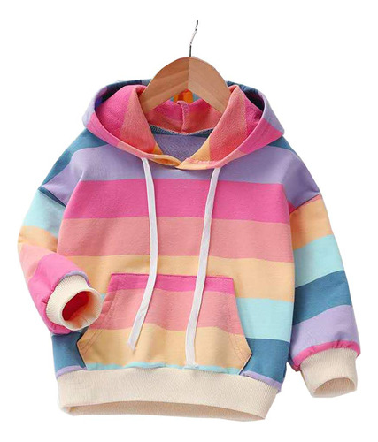 Moda Niños Niño Bebé Niña Arco Iris Sudadera De Manga L.