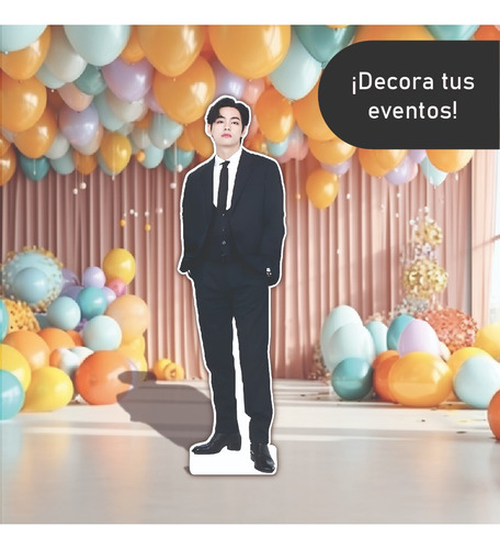 Figura Kimtaehyung Base Rígida Tamaño Real 1.80 Cm Coroplast