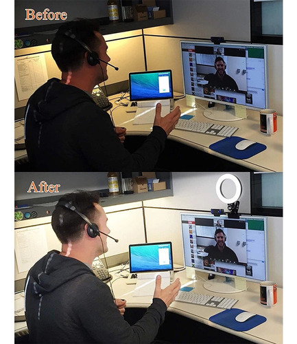 Clipe No Laptop Monitor De Videoconferência Iluminação Luz D
