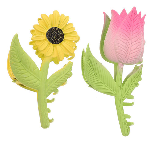 Pinza For El Pelo Con Forma De Tulipán Con Forma De Flor, 2