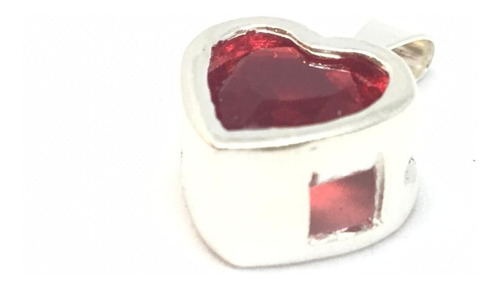 Dije Corazón Colgante Cubic 10mm Plata 925 Varios Colores