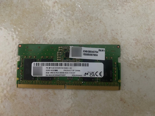 Memoria Ram Micron 8gb 1rx16 Pc5-5600b-sc0-1110-xt 5600mhz (Usado)