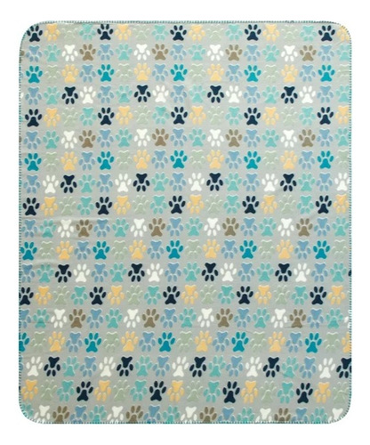 Cobija De Vellón Diseño De Patitas De Perro 127x152cm Import