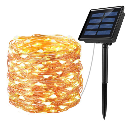 Cadena Luces Solares, 22 Metros 200 Led 8 Modos De Solar
