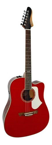 Violão Elétrico Tagima Swell Eq Candy Apple Com Cor Vermelho Material Do Diapasão Chhlik Wood - 20t - C 25.5 - R 14 Orientação Da Mão Destro