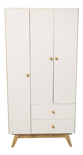 Imagen 7 de 10 de Ropero Muebles Placard 3 Puertas Roble/miel Con 2 Cajones