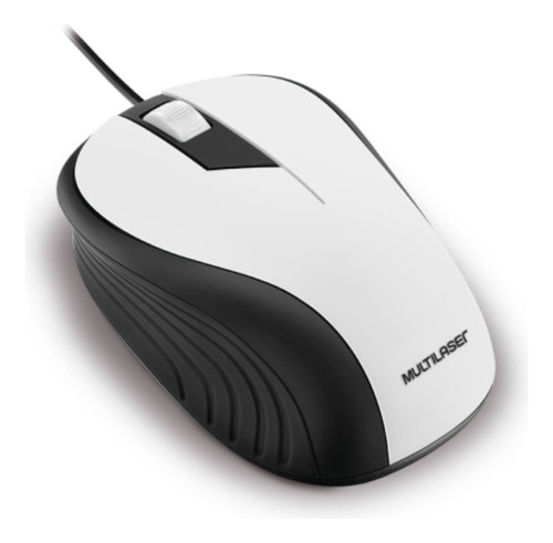 Mouse Usb Emborrachado Multilaser Mo224 Branco/preto