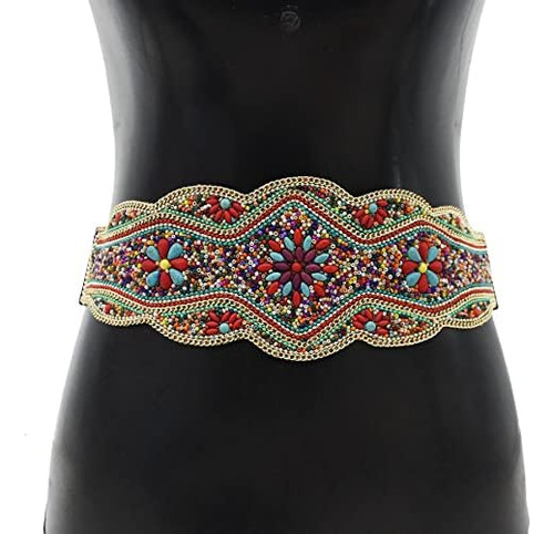 Idealway Cinturones Bohemios Para Mujer Cintura Elástica A