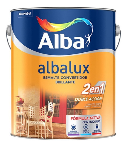 Albalux 2 En 1 Esmalte Convertidor Brillante Bermellón 4lt