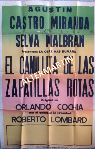 Antiguo Afiche Publicitario - Obra Teatral 1962.