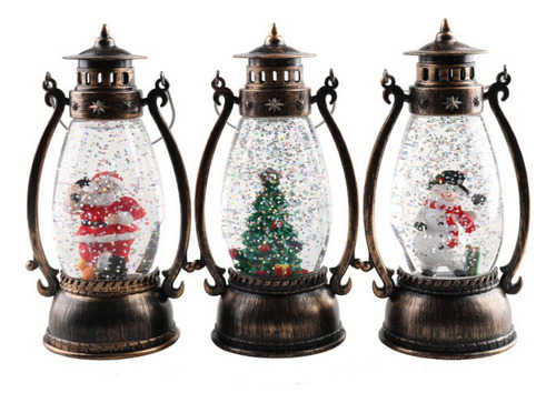 Farol Navideño Iluminado Con Forma De Globo De Nieve Brillan