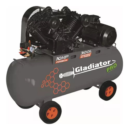 Compresor 300lts - 10hp Trsifásico 380 Gladiator Pro - Tyt