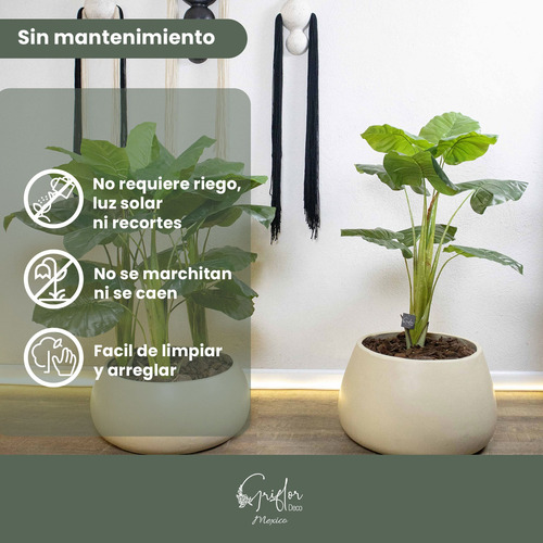 Arbol Artificial Planta Philodendro Decorativo Maceta 110cm