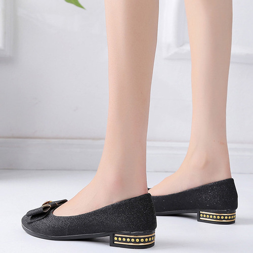 Zapatos Sin Cordones Planos Y Tacón Bajo Con Punta De Lazo P