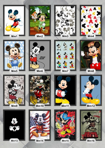 3 Quadros Mickey, Disney Em Mdf 14x20 Cm + 1 De Brinde