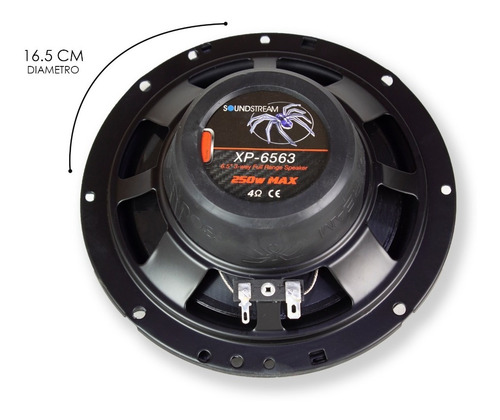 Imagen 4 de 4 de Bocina Soundstream 6.5 Pulgadas Full Range 3 Vías