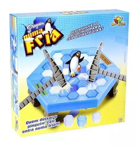 Kit 2 Jogos Brinquedo Pinguim Numa Fria Quebra Gelo Criança + Jogo