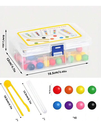 Juego Didáctico Tubo De Ensayo Con Cuentas De Colores