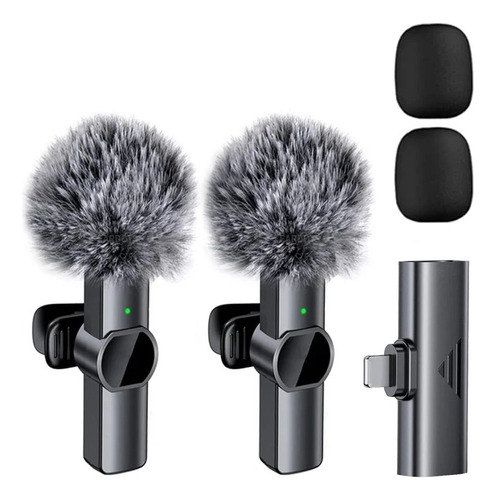 2 Unids Micrófono Inalámbrico Lavalier Para iPhone Y Android Microfono Inalambrico Con Reducción De Ruido Inteligente Para Grabación De Videos, Transmisiones En Vivo Y Vlogs
