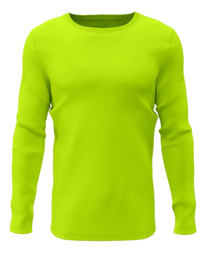 Remera Termica Amarillo Fluo Manga Larga Camiseta Sport