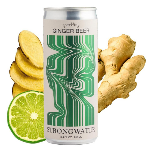 Cerveza De Jengibre Espumosa Strongwater - 12 Latas 250 Ml