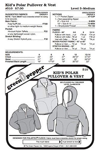 Kids Polar Pullover Chaleco Chamarra Coat Outerwear # 510 