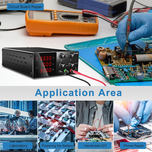 Nice-power® 30V 10A 300W Fuente De Alimentación Conmutada Regulada Laboratorio,Interfaz USB de 5V/2A