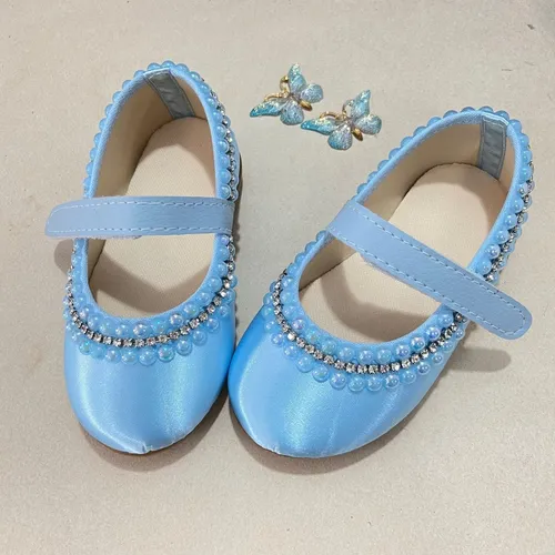 Sapatilha Infantil Azul Beb Cinderela Frozen Boneca Meninas