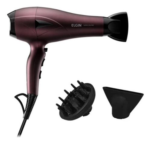 Secador De Cabelo Super Ion Pro 127v Roxo Elgin