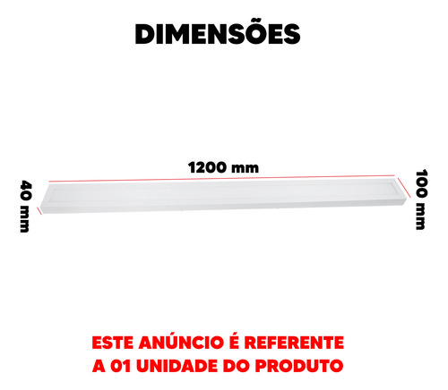 Painel Led Fit Sob. 120cm 36w 6500k 110v/220v Br Avant
