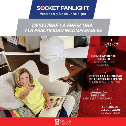 Lampara De Techo Con Ventilador Socket Fan Light
