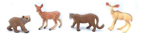 Playsets Animal World Cachorros Oso Puma Antílope X 2 Pack