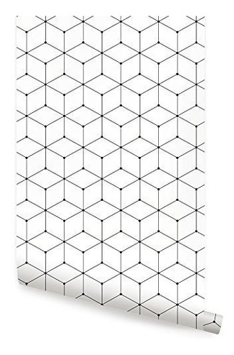 Papel Tapiz - Geometric Cube Wallpaper - Peel And Stick - By
