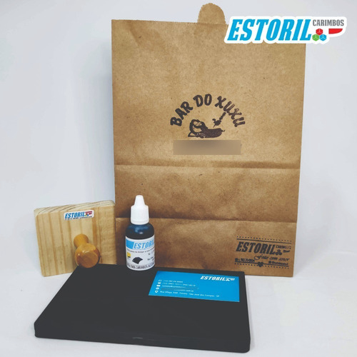 Imagem 8 de 9 de Personalize Sacola Kraft 9,5 X 9,5 Cm + Almofada + Tinta