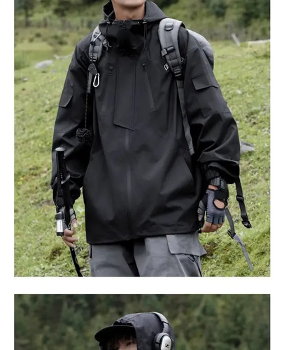 Chaqueta De Trabajo Al Aire Libre Con Capucha Impermeable Y