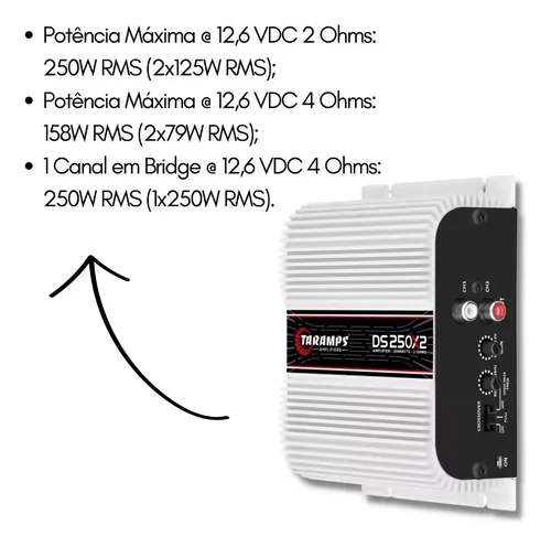 TARAMPS DS250 X2 アンプ 外向きオーディオ 250w Taramps DS250X2 2