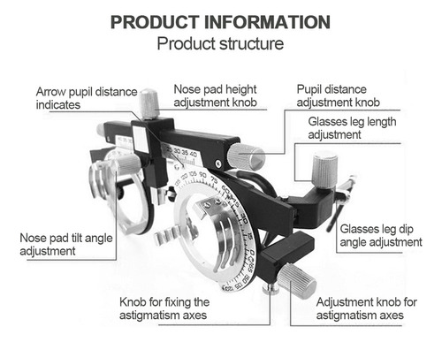 Gafas Profesionales Con Montura De Lente De Prueba Óptica Aj