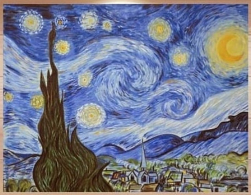 Noche Estrellada De Van Gogh  Pintura Al Óleo Hecha Mano 