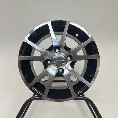 Llanta Deportiva Bk250 R13 4x100 Chevrolet Renault Toyota Vw Diamantado Negro