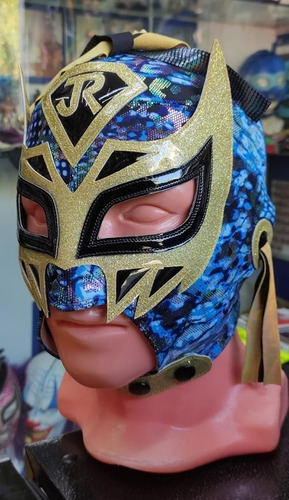 Máscara Profesional Del Luchador Volador Jr Camuflaje Azul