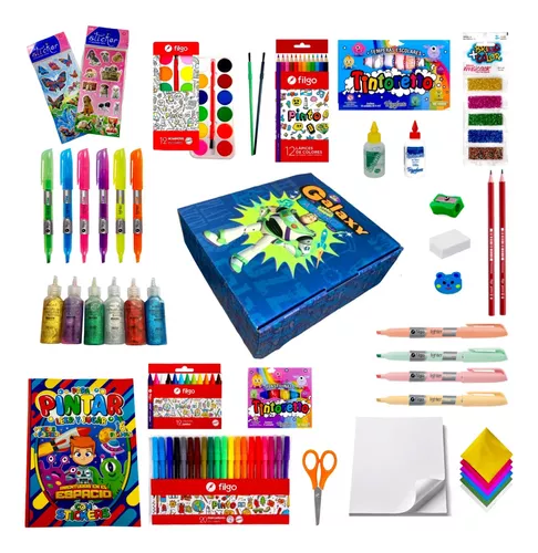 Caja Box Completa Arte Dibujo Kit Escolar Premium Rm179