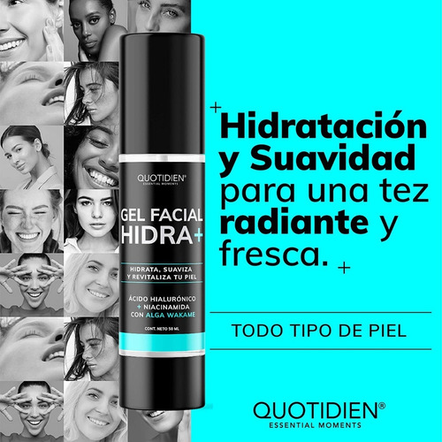 Imagen 3 de 9 de Gel Facial Hidratante Con Ácido Hialurónico + Niacinamida