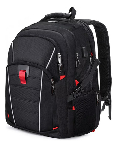 45l Mochila Impermeable Para Laptop De 17.3 Usb Para Hombre Color Negro Diseño De La Tela Liso