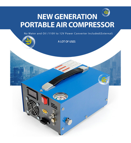 Compresor De Aire Portátil De Alta Presión De 4500 Psi Con B